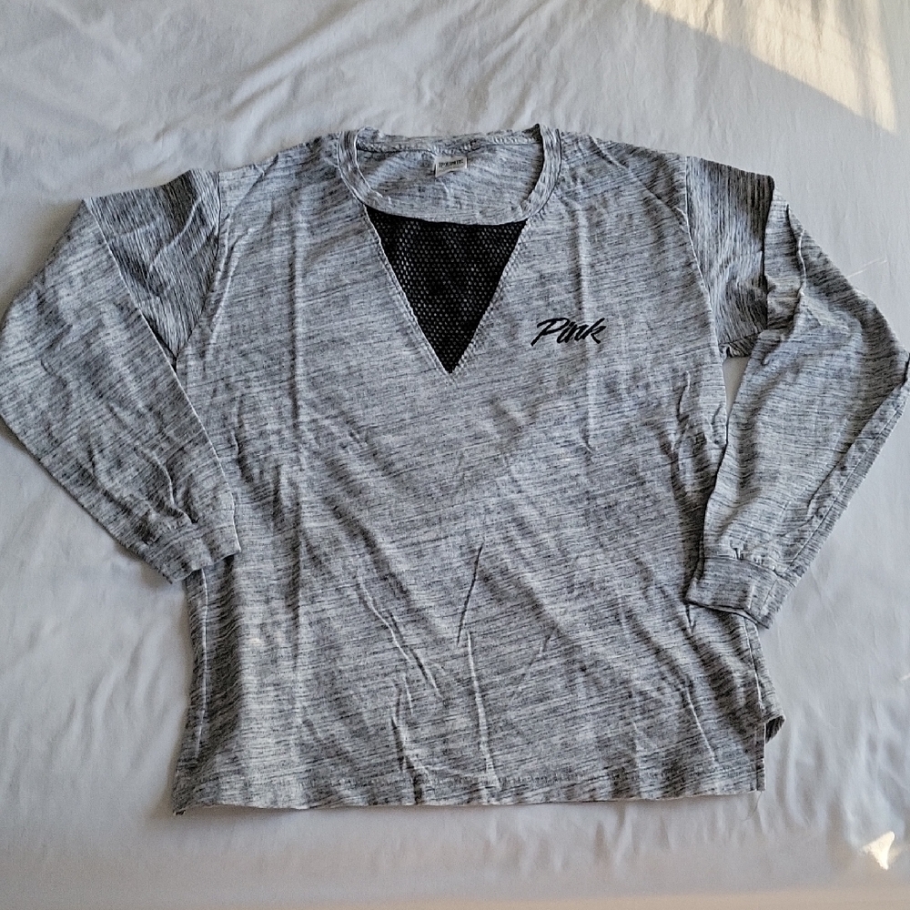 PINK grey long-sleeved shirt